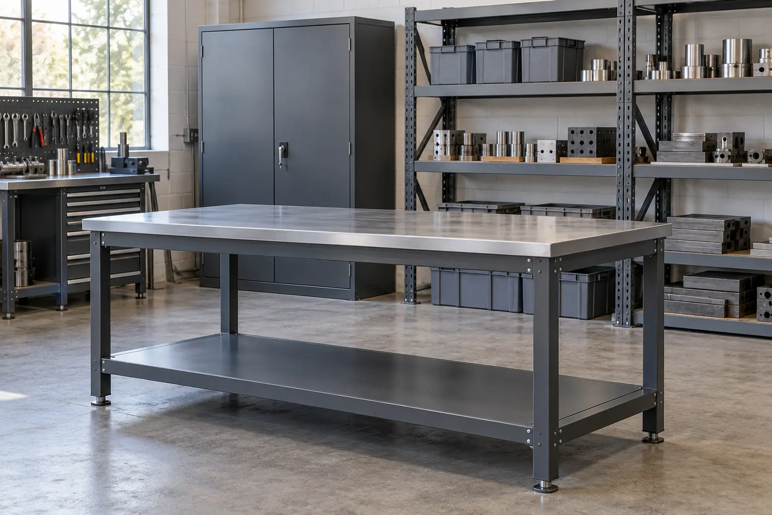 Industrial & hospital steel furniture illustration