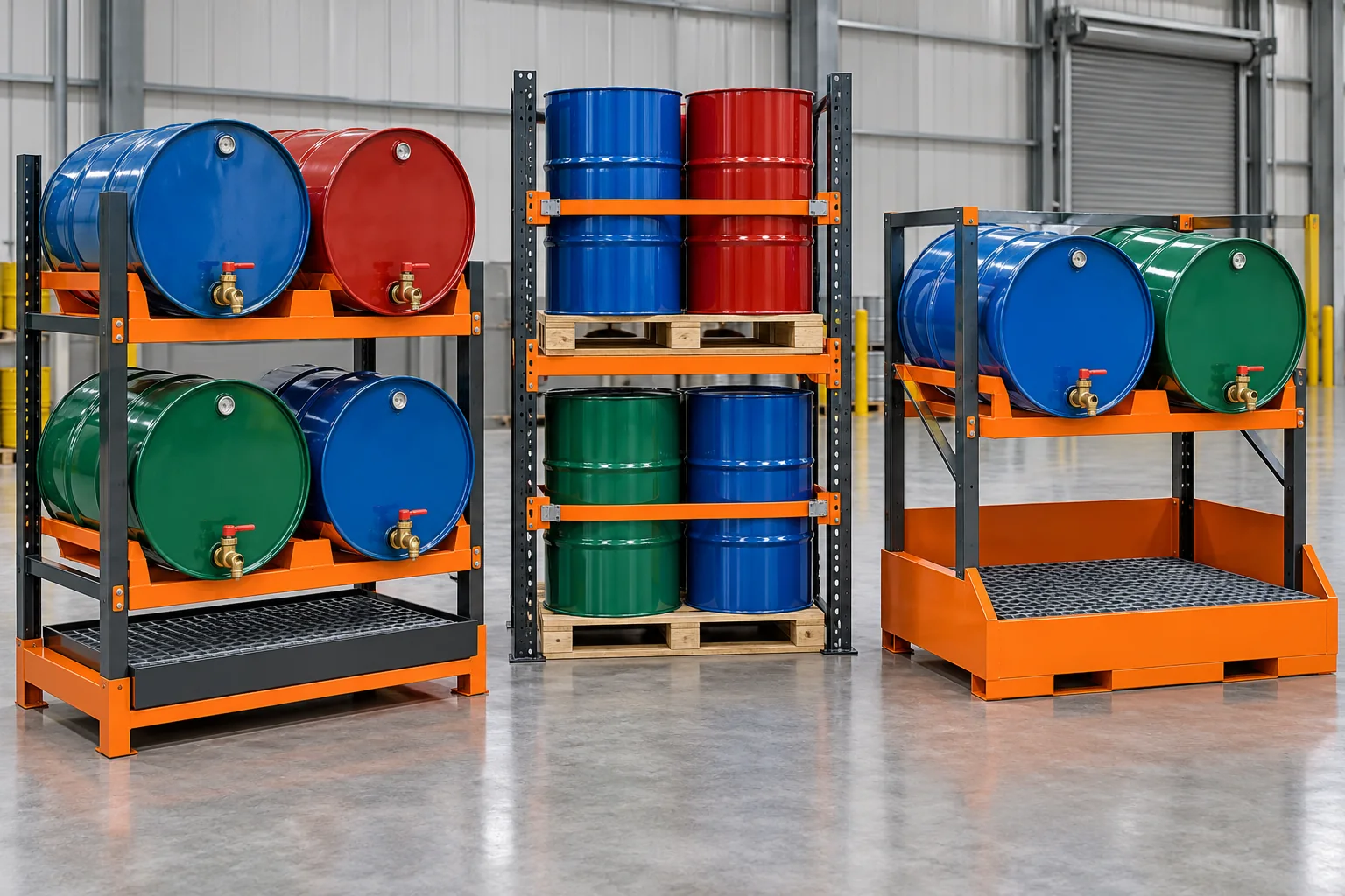 Industrial drum storage racks