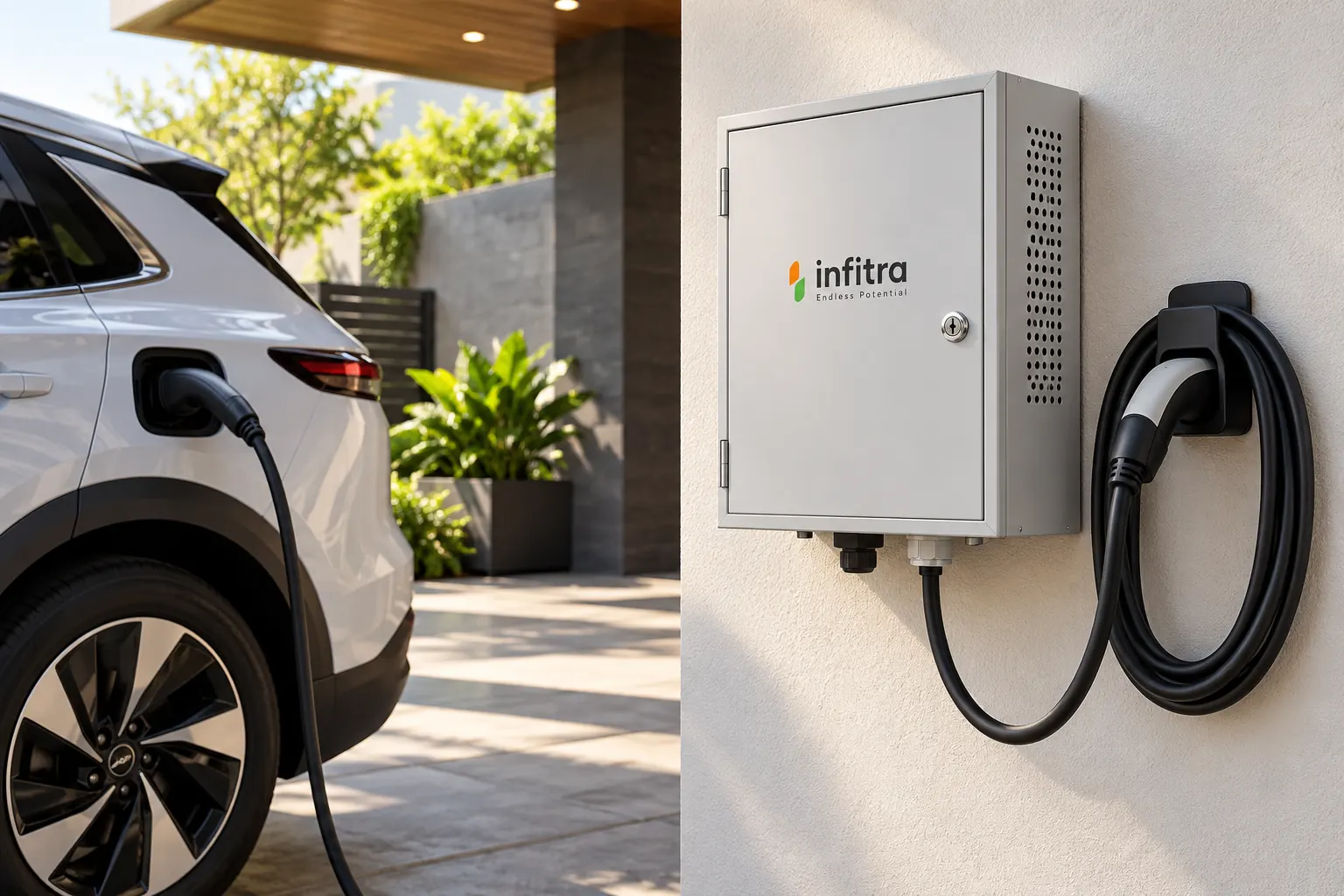 EV charger enclosures. Made around the charger. illustrative product view