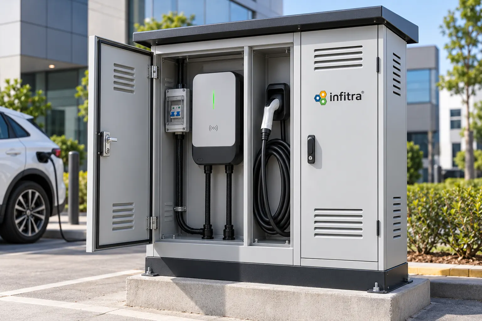 Public charger cabinets illustration