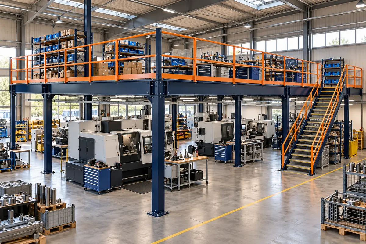 Factory mezzanine floors illustration